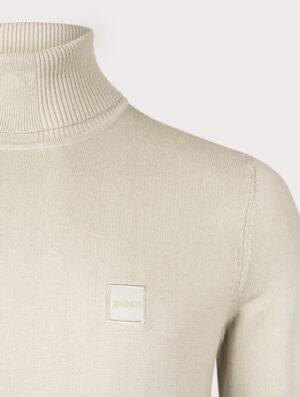 BOSS Regular Fit Akiro Rollneck Jumper Light Beige