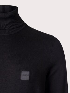 BOSS Regular Fit Akiro Rollneck Jumper Black