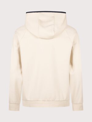 BOSS Regular Fit Sense Zip Through Hoodie Open White
