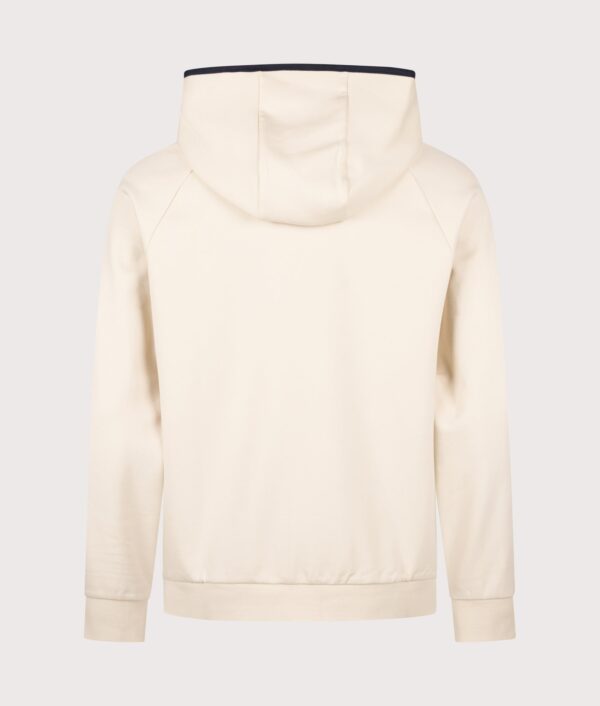 BOSS Regular Fit Sense Zip Through Hoodie Open White