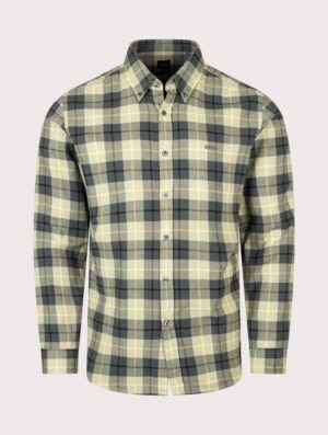 BOSS Regular Fit Rickert M Plaid Shirt Open Green