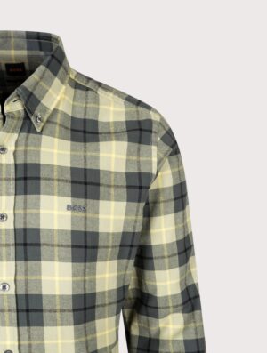 BOSS Regular Fit Rickert M Plaid Shirt Open Green
