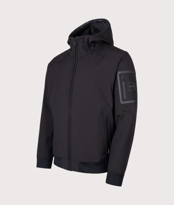 BOSS Regular Fit OW Travel Hooded Jacket Black