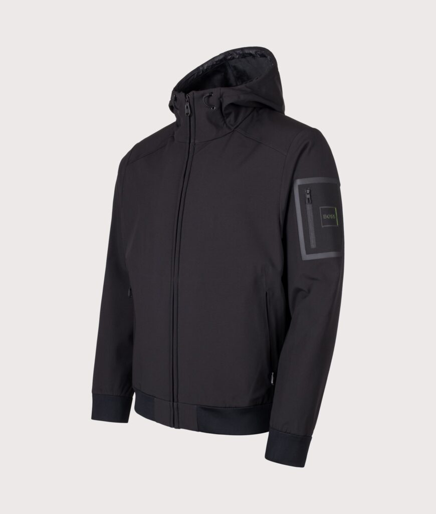 BOSS Regular Fit OW Travel Hooded Jacket Black
