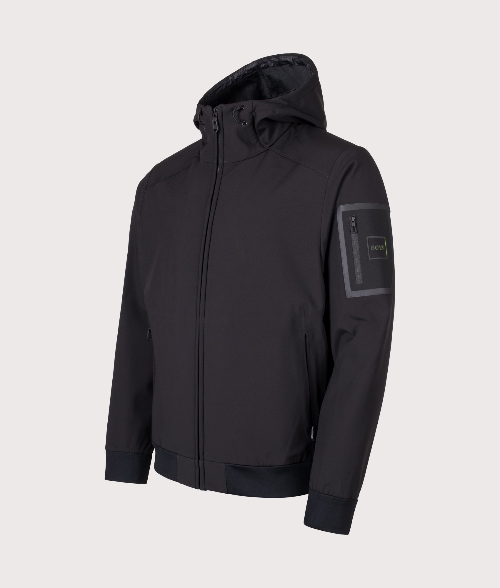 BOSS Regular Fit OW Travel Hooded Jacket Black