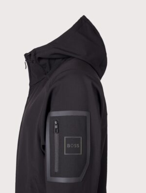 BOSS Regular Fit OW Travel Hooded Jacket Black