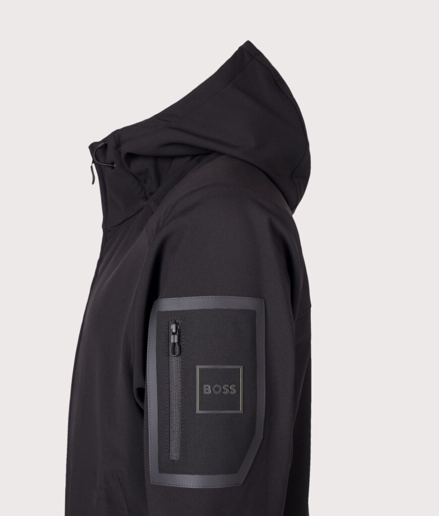 BOSS Regular Fit OW Travel Hooded Jacket Black
