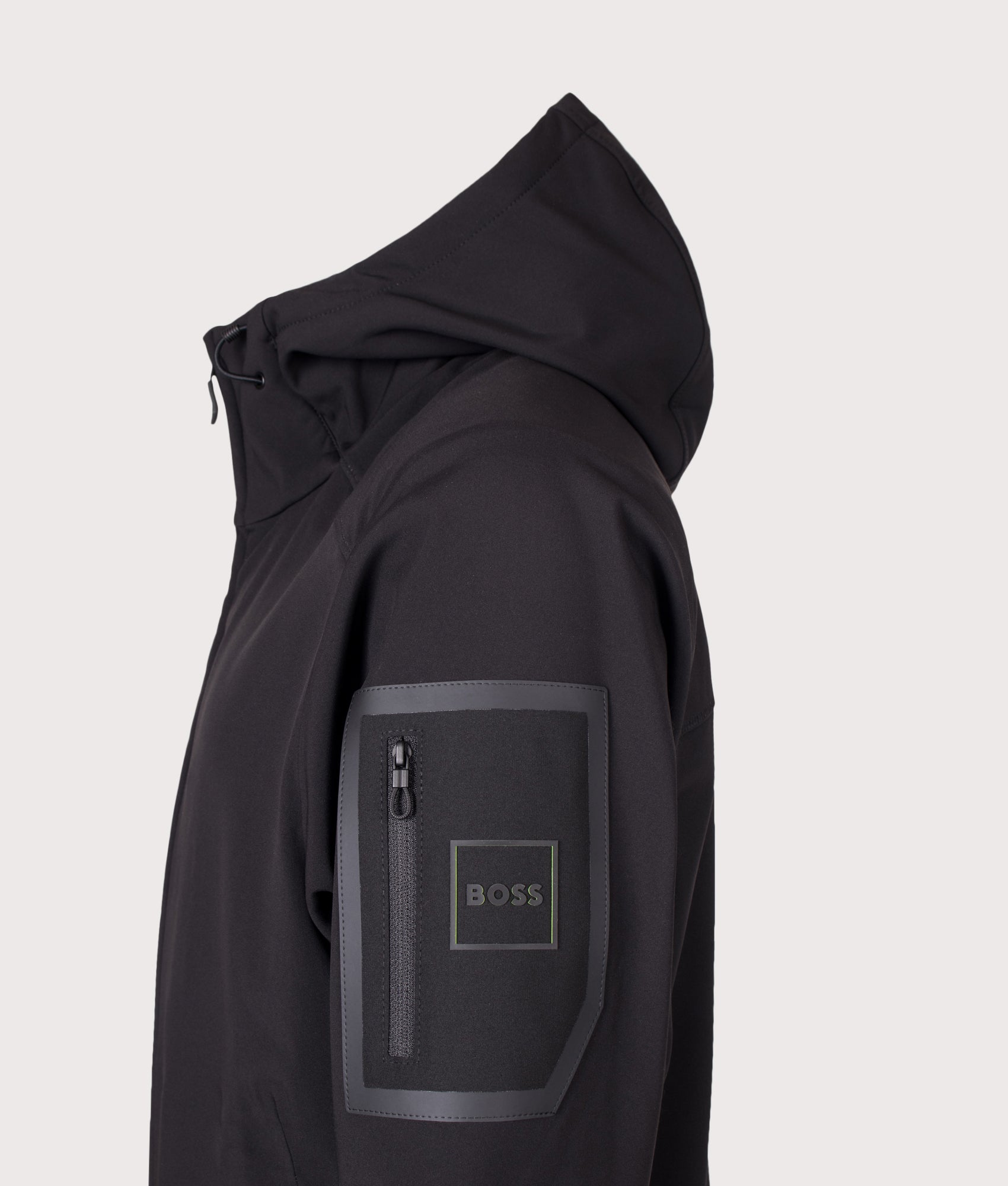 BOSS Regular Fit OW Travel Hooded Jacket Black