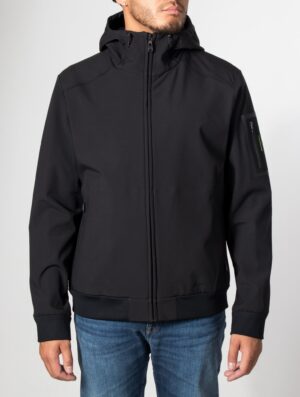 BOSS Regular Fit OW Travel Hooded Jacket Black