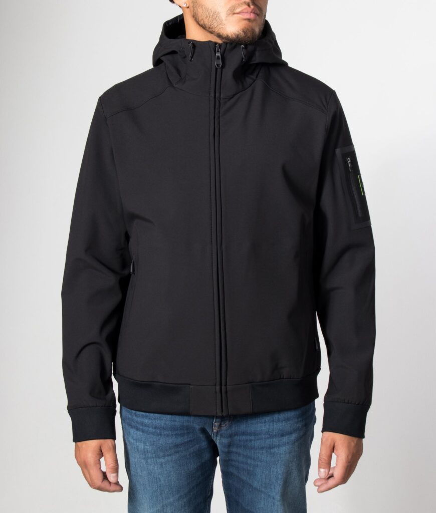 BOSS Regular Fit OW Travel Hooded Jacket Black