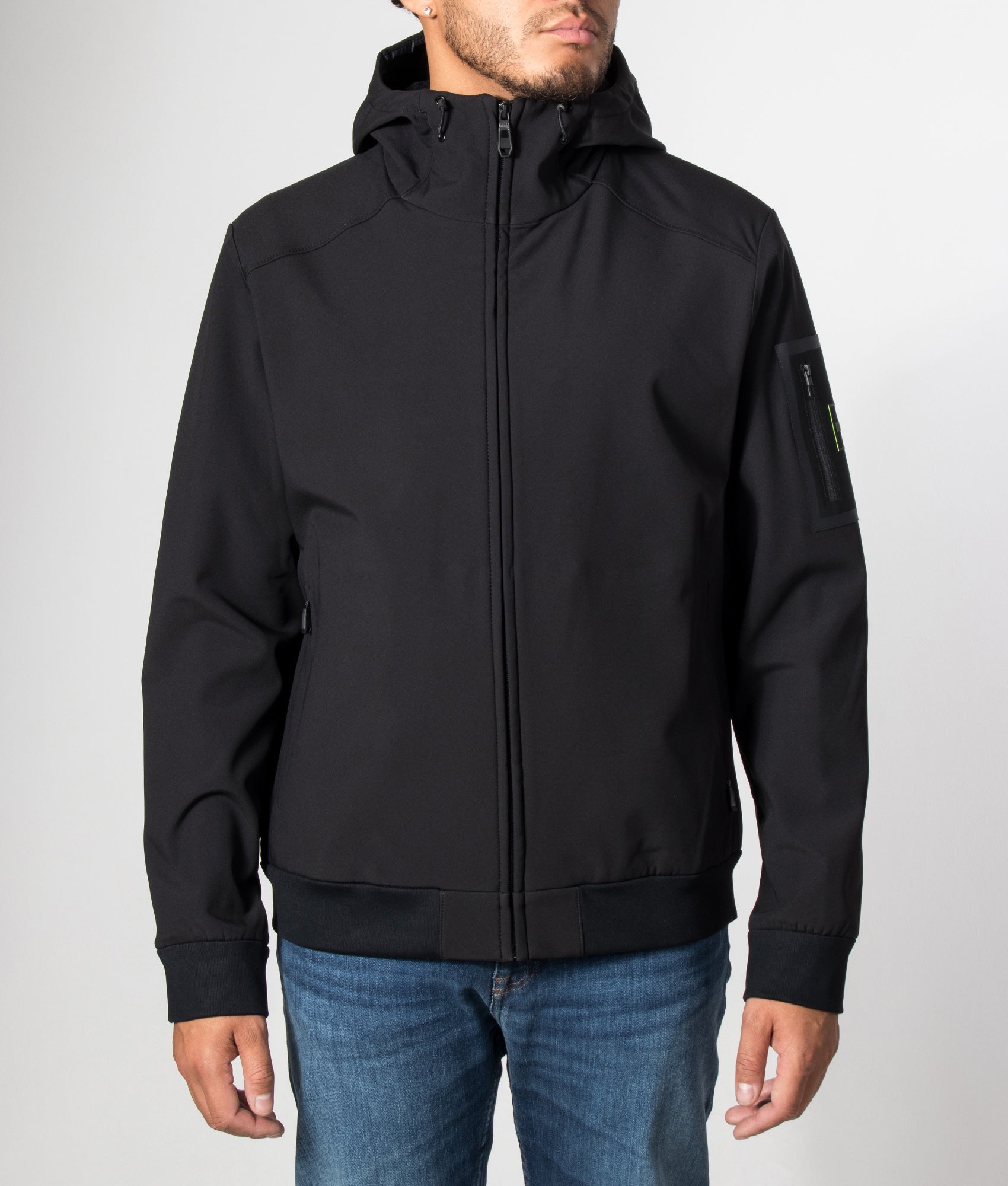 BOSS Regular Fit OW Travel Hooded Jacket Black