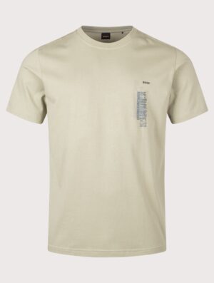 BOSS Regular Fit Te Footprint T-Shirt Open Green