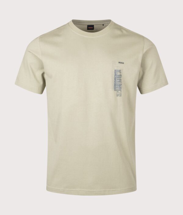 BOSS Regular Fit Te Footprint T-Shirt Open Green