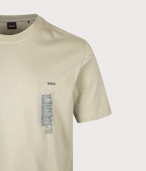 BOSS Regular Fit Te Footprint T-Shirt Open Green