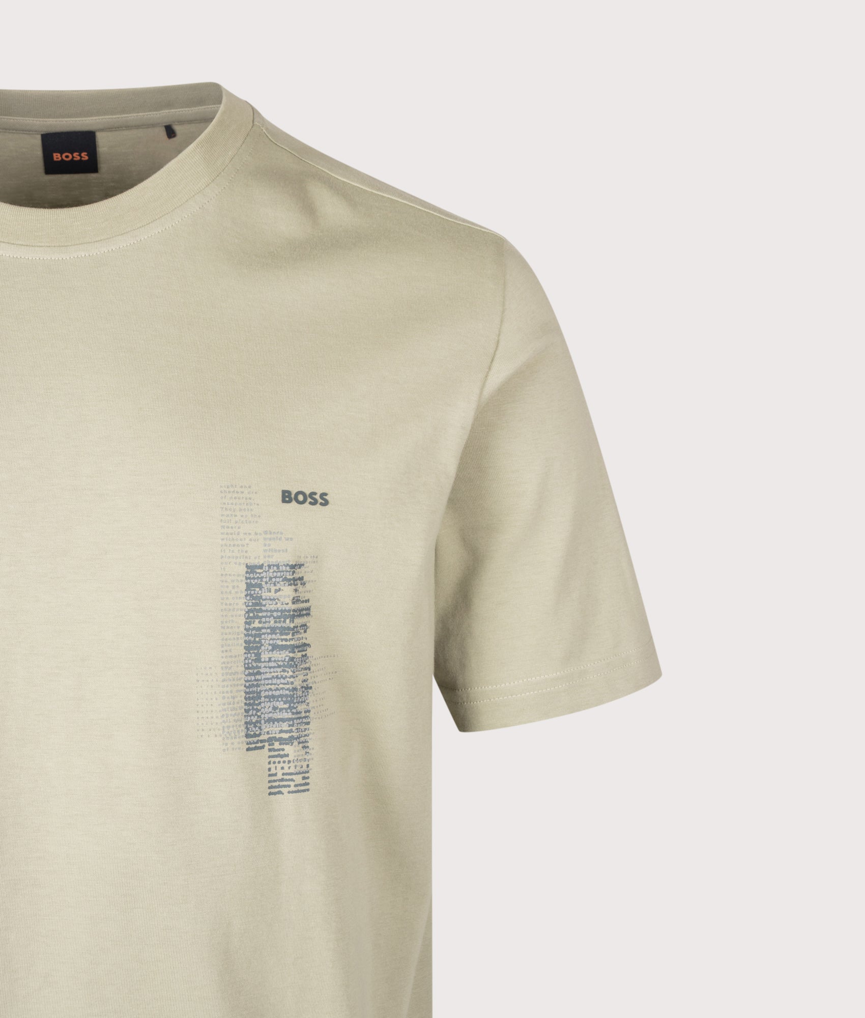 BOSS Regular Fit Te Footprint T-Shirt Open Green
