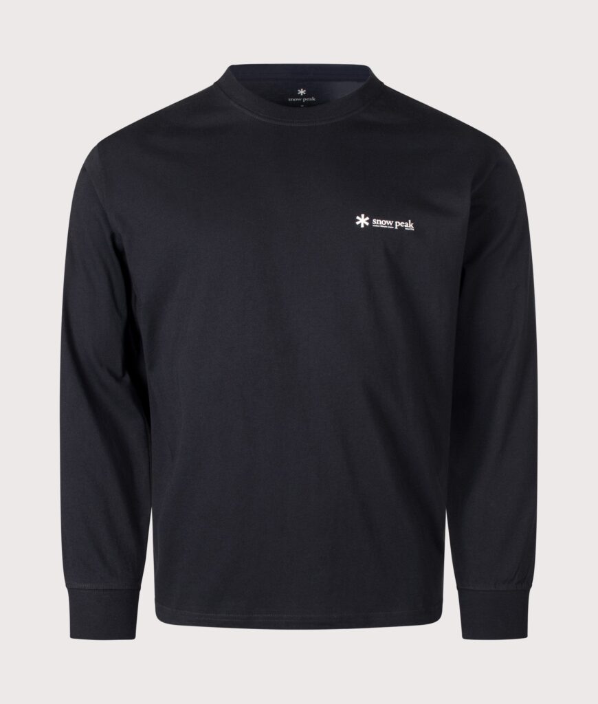Snow Peak Relaxed Fit Long Sleeve Logo T-Shirt Black
