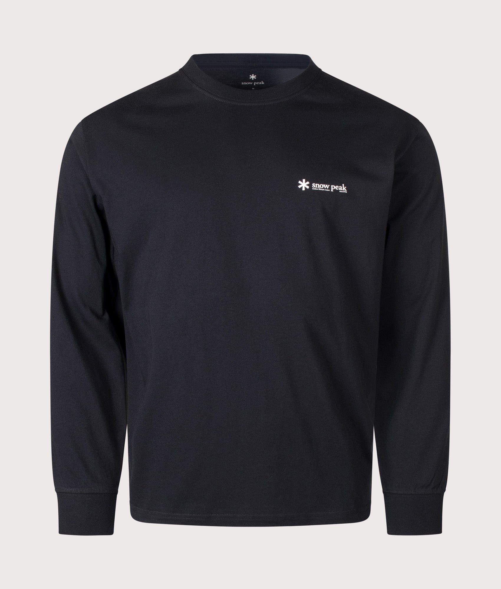 Snow Peak Relaxed Fit Long Sleeve Logo T-Shirt Black