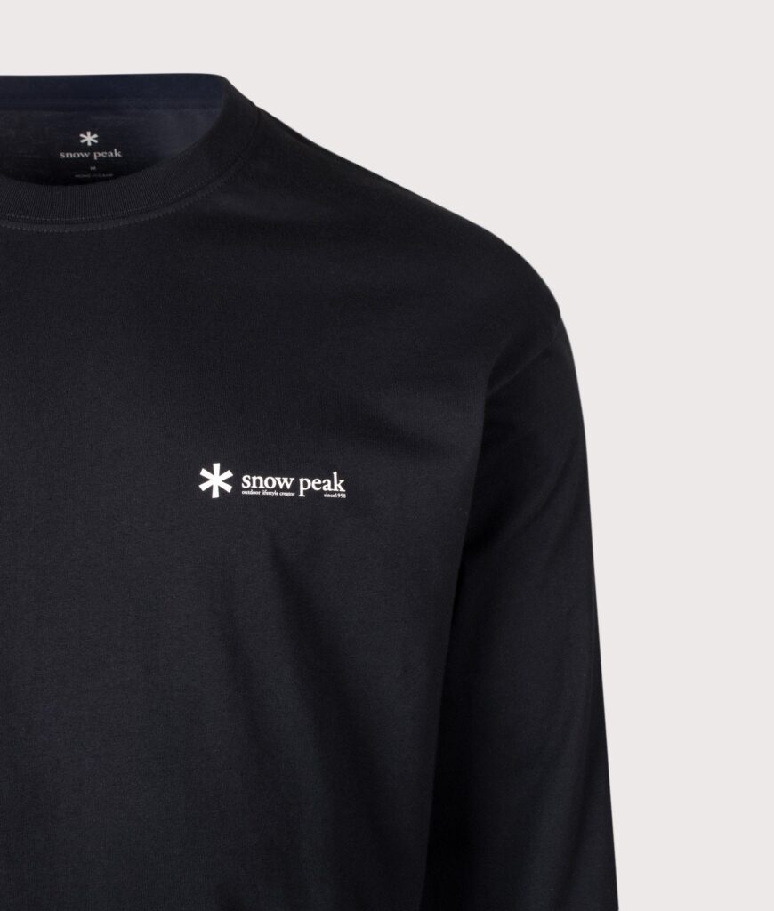Snow Peak Relaxed Fit Long Sleeve Logo T-Shirt Black