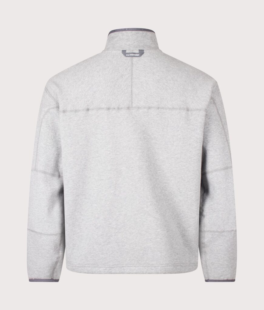 and wander Relaxed Fit Button Placket Overhead Sweatshirt 021 Light Gray