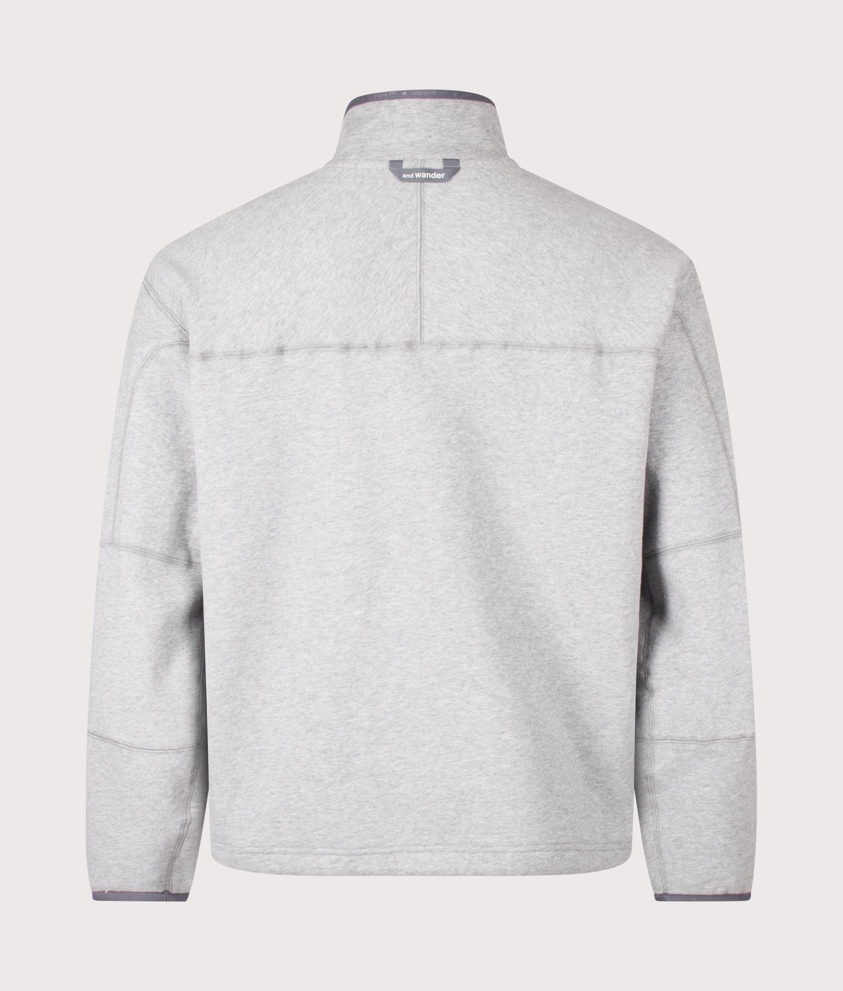 and wander Relaxed Fit Button Placket Overhead Sweatshirt 021 Light Gray