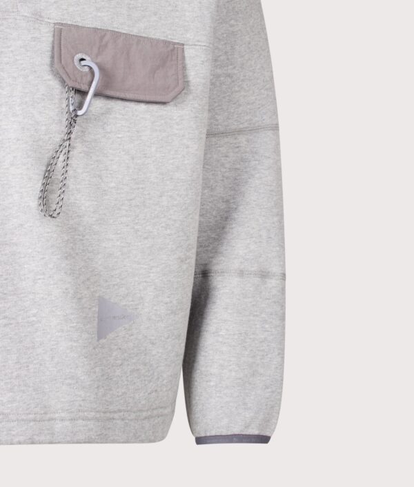 and wander Relaxed Fit Button Placket Overhead Sweatshirt 021 Light Gray