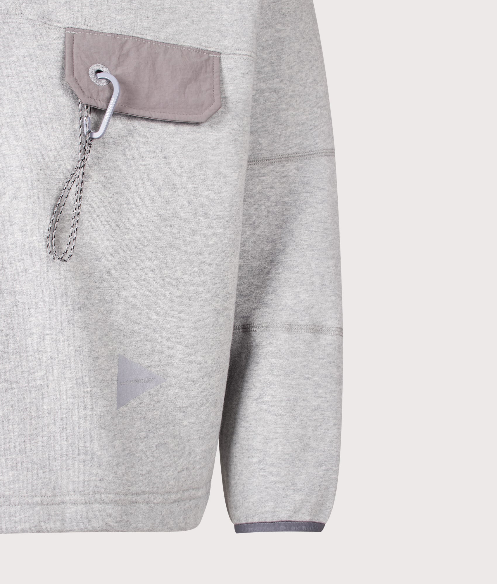and wander Relaxed Fit Button Placket Overhead Sweatshirt 021 Light Gray