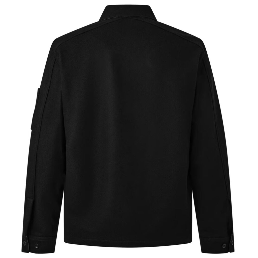 C.P Company Felted Wool Lens Button Overshirt Black