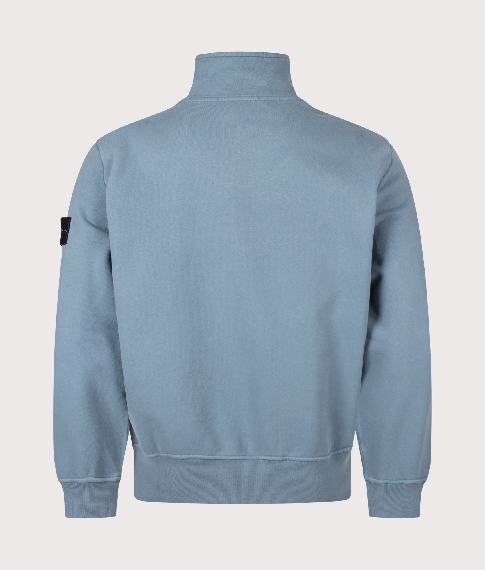 STONE ISLAND Comfort Fit Brushed Organic Fleece Quarter Zip Sweatshirt V002B Steel Blue