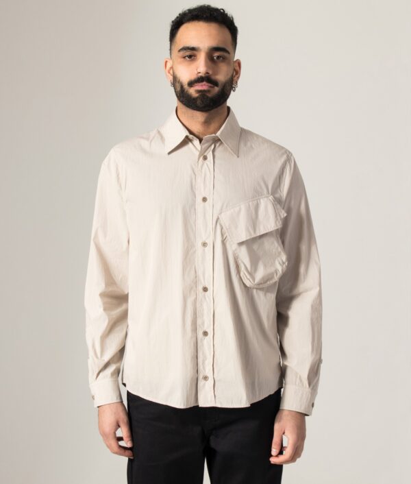 Ten C Piece Dyed Pocket Shirt 307 Grey Sand