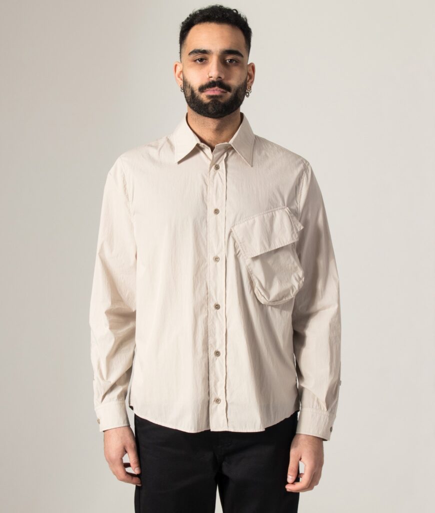 Ten C Piece Dyed Pocket Shirt 307 Grey Sand