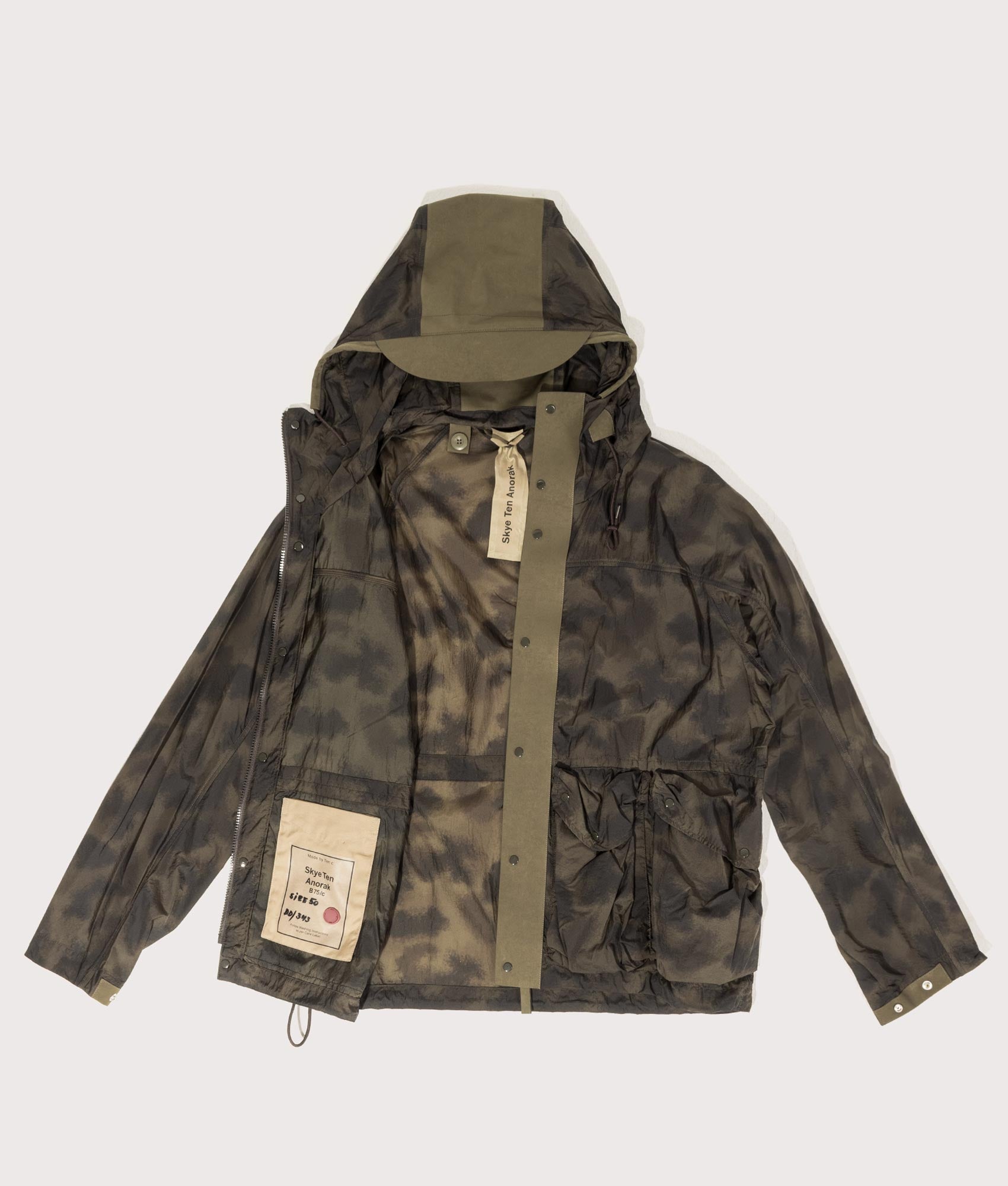 Ten C Camou Skye Ten Anorak Jacket 659 Olive Green