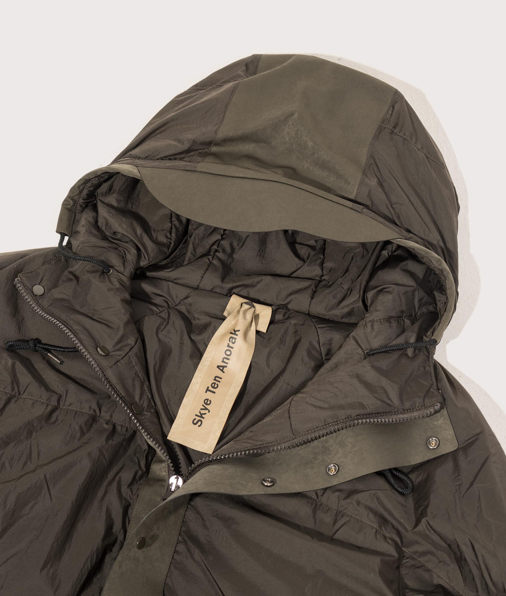 Ten C Lightly Padded Skye Ten Anorak Jacket Green Lizard