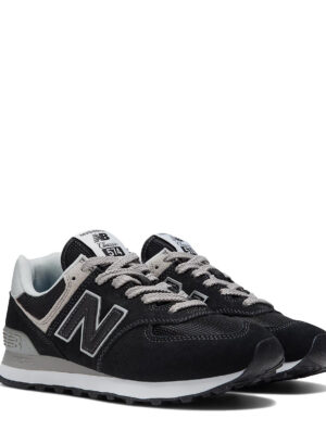 New Balance Womens 574 Trainers Black / White