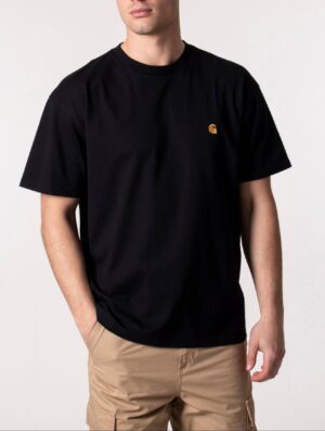 Carhartt WIP Loose Fit Chase T-Shirt 00FXX Black/Gold - Image 2