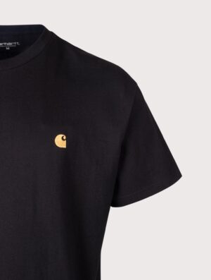 Carhartt WIP Loose Fit Chase T-Shirt 00FXX Black/Gold - Image 3