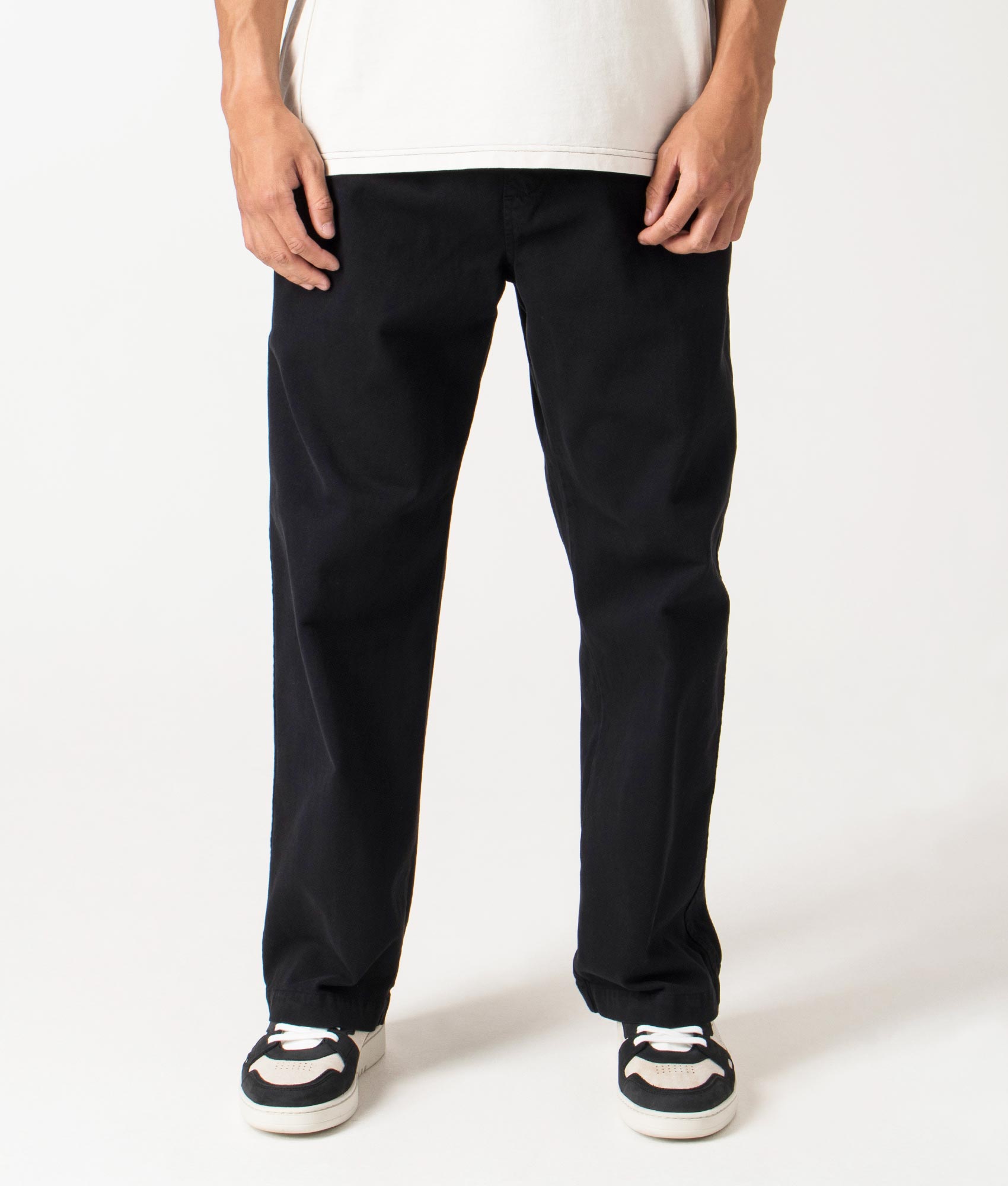 Carhartt WIP Relaxed Fit Floyde Pants 89GD Black - Image 3