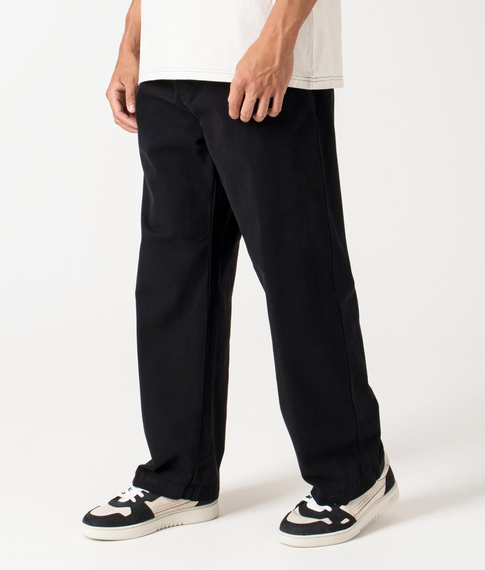 Carhartt WIP Relaxed Fit Floyde Pants 89GD Black - Image 4