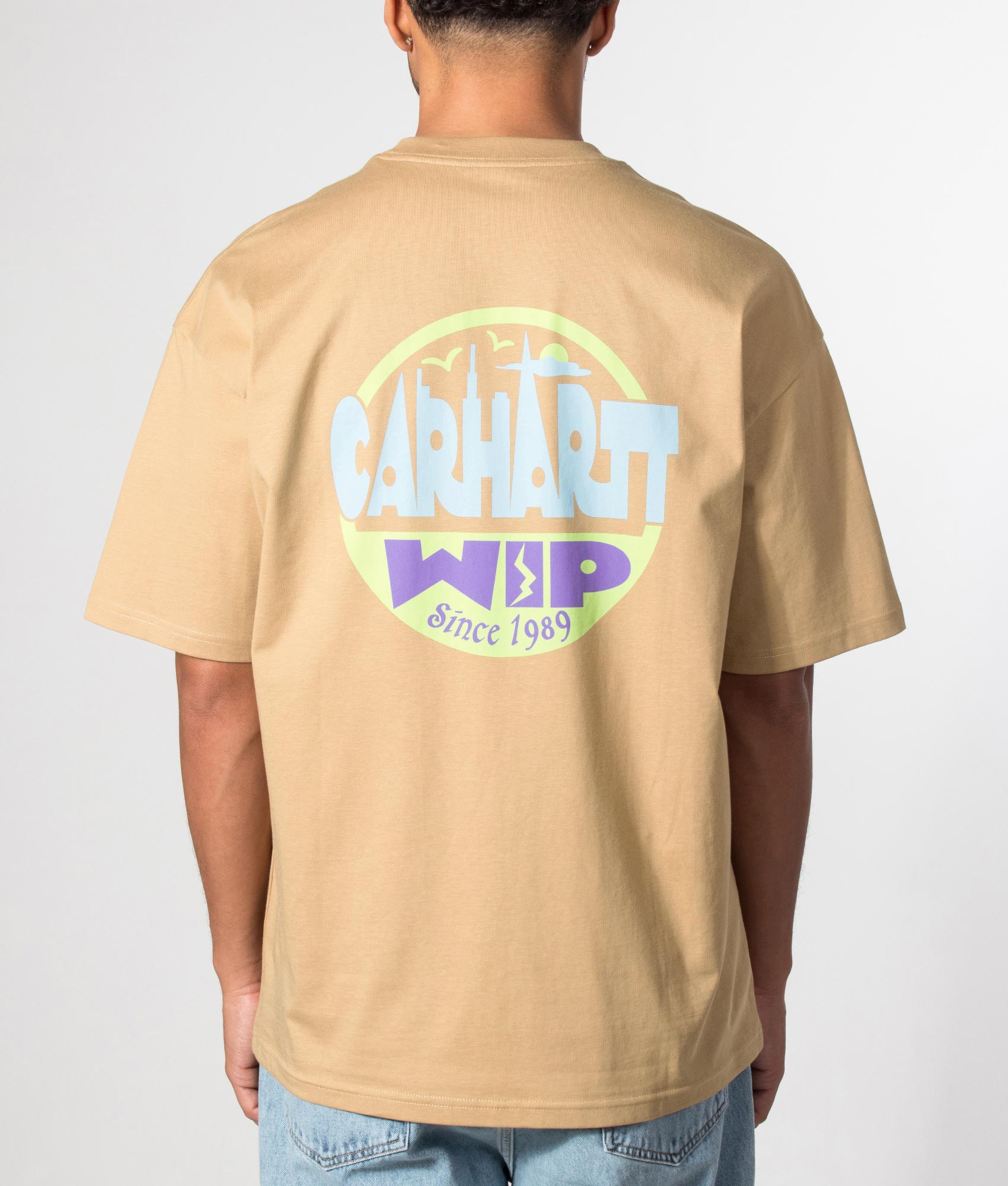 Carhartt WIP Oversized Fit Luggage Label T-Shirt 07EXX Dusty H Brown
