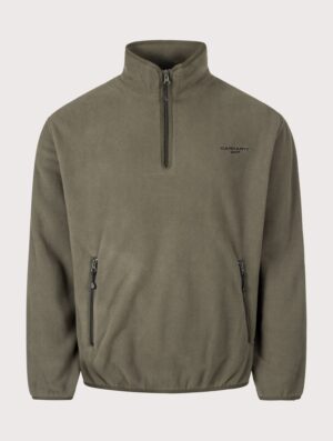 Carhartt WIP Balloon Fit Edmore Quarter Zip Fleece Sweatshirt 00PXX Cypress/Black - Image 5
