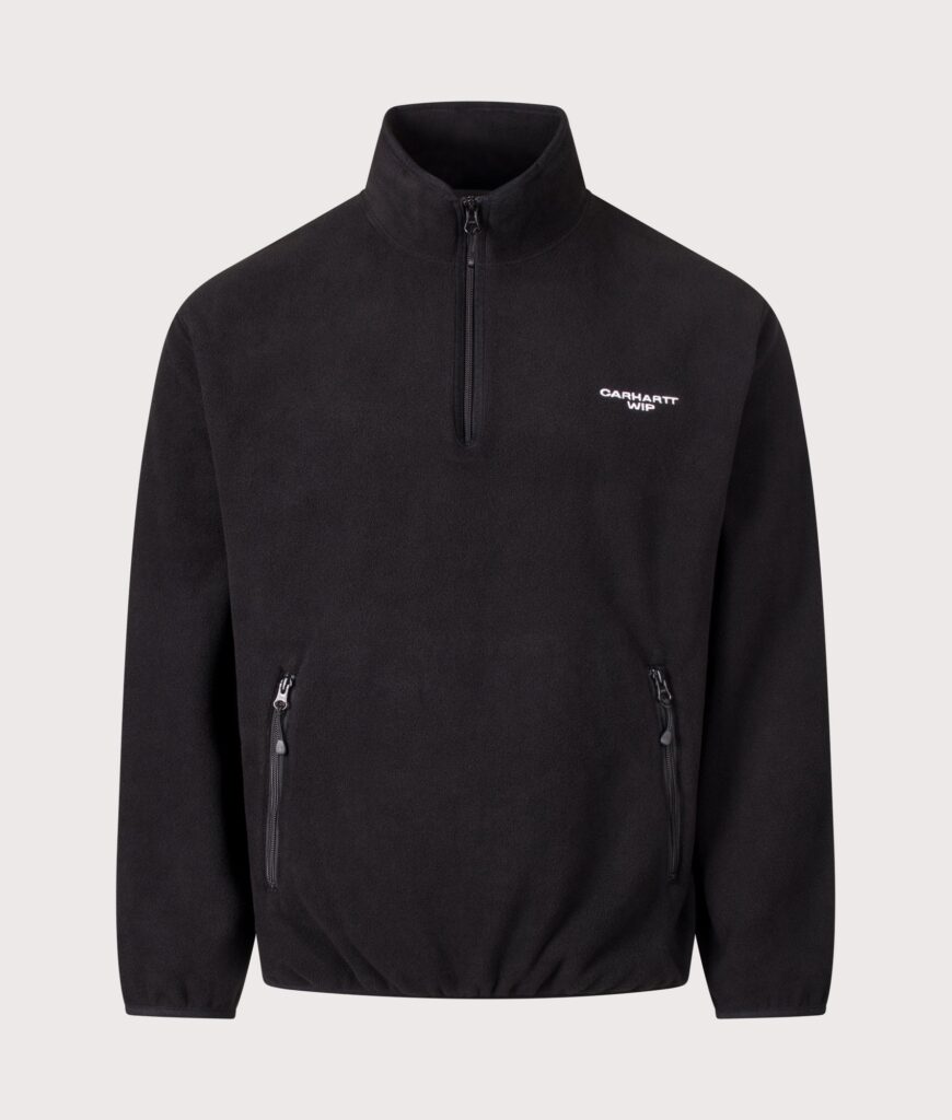Carhartt WIP Balloon Fit Edmore Quarter Zip Fleece Sweatshirt 0D2XX Black/White