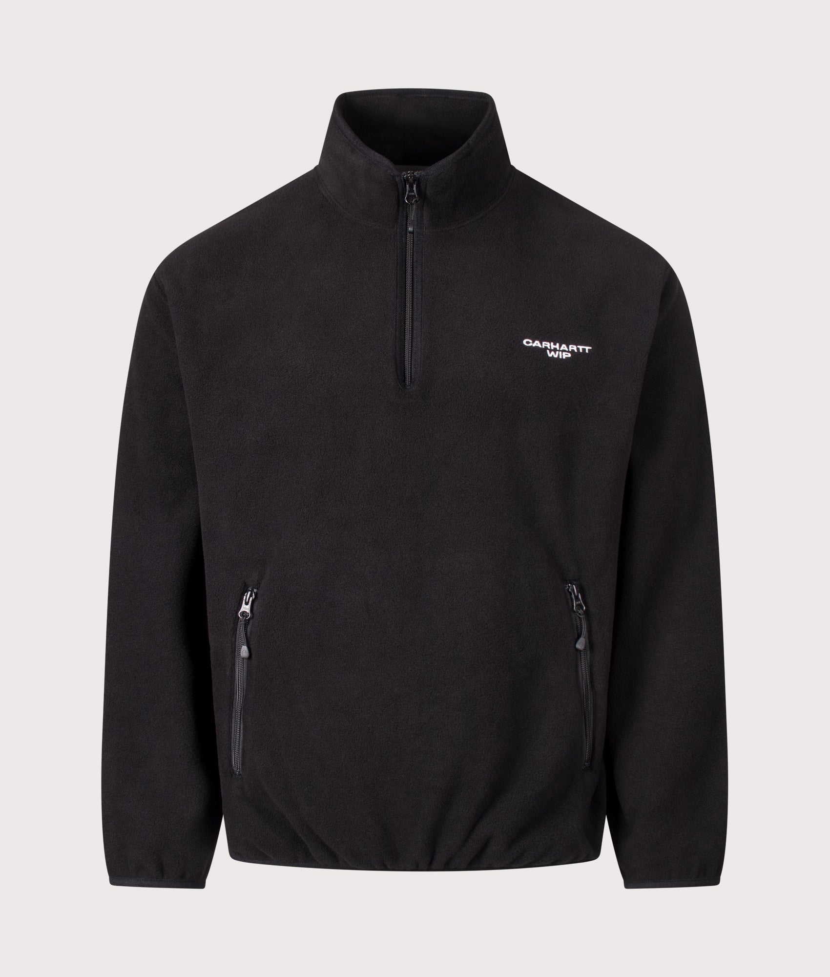 Carhartt WIP Balloon Fit Edmore Quarter Zip Fleece Sweatshirt 0D2XX Black/White