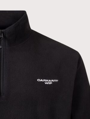 Carhartt WIP Balloon Fit Edmore Quarter Zip Fleece Sweatshirt 0D2XX Black/White