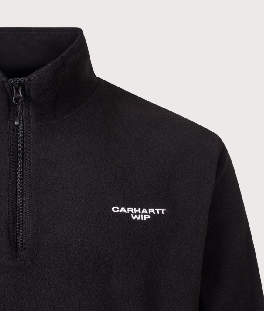 Carhartt WIP Balloon Fit Edmore Quarter Zip Fleece Sweatshirt 0D2XX Black/White