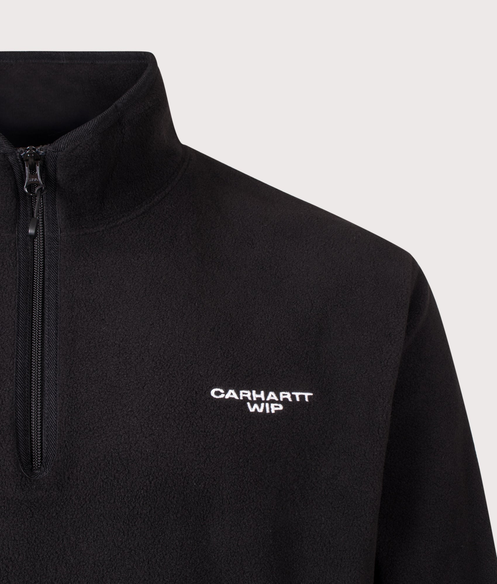 Carhartt WIP Balloon Fit Edmore Quarter Zip Fleece Sweatshirt 0D2XX Black/White