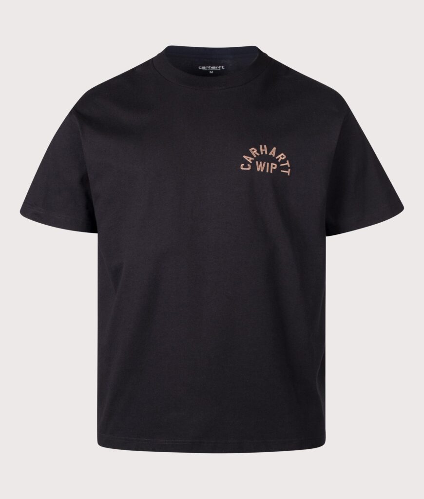 Carhartt WIP Loose Fit Arch Script T-Shirt 3ZGXX Black/WIP H Brown