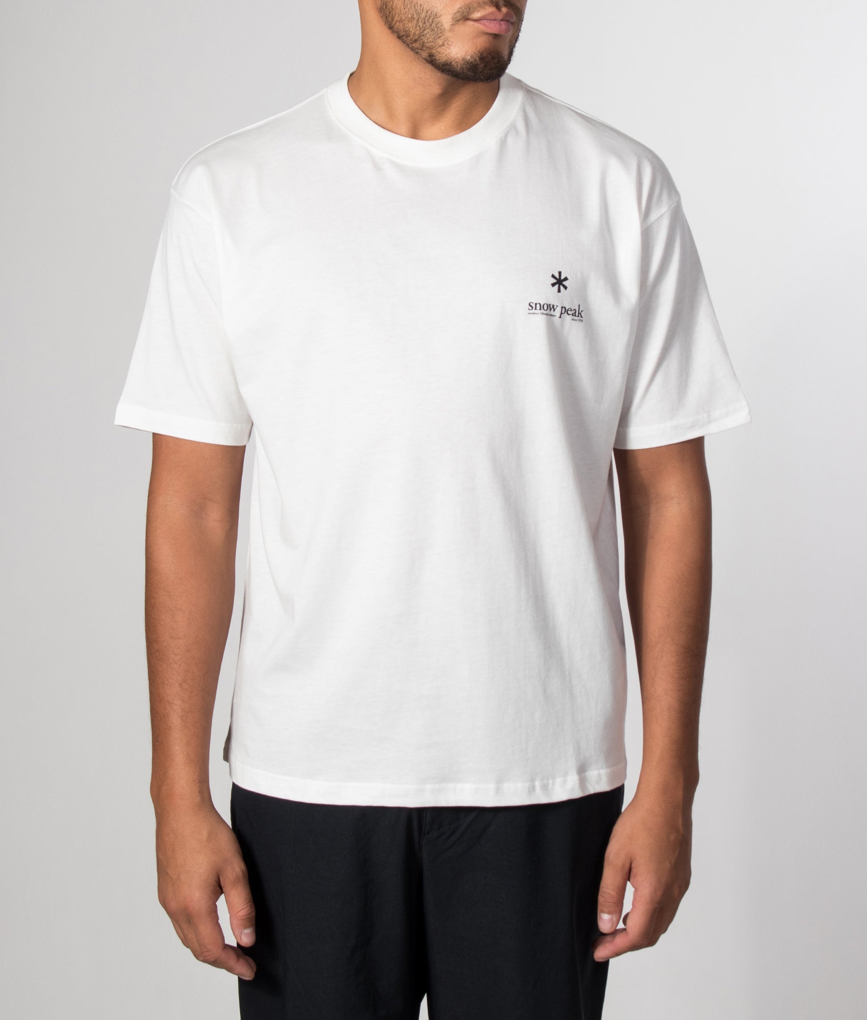 Snow Peak Relaxed Fit Soft Cotton Logo T-Shirt 002 Off White
