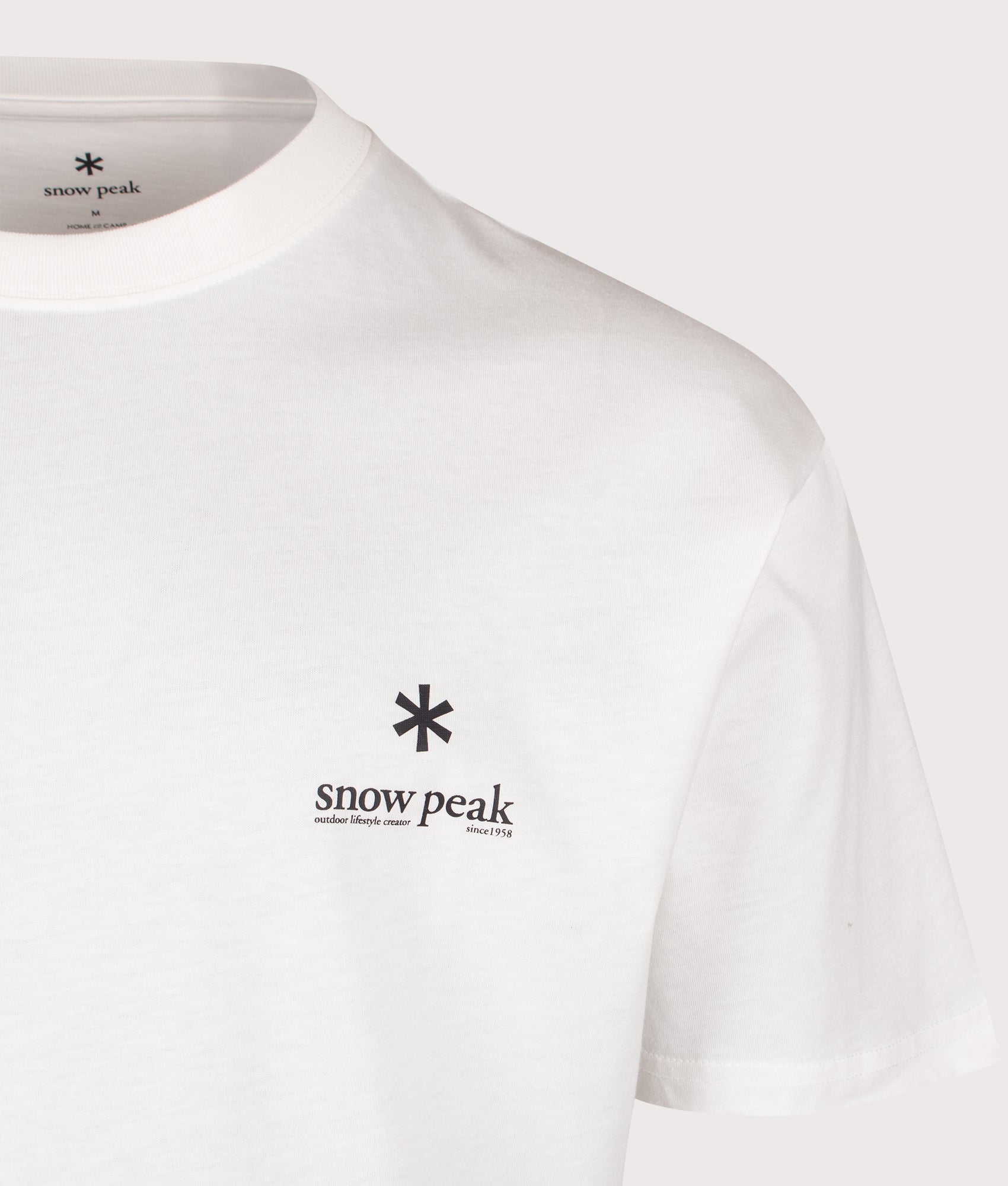 Snow Peak Relaxed Fit Soft Cotton Logo T-Shirt 002 Off White