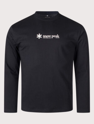 Snow Peak Regular Fit Soft Cotton Logo Long Sleeve T-Shirt 019 Black