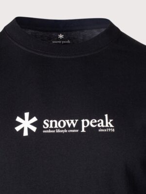 Snow Peak Regular Fit Soft Cotton Logo Long Sleeve T-Shirt 019 Black