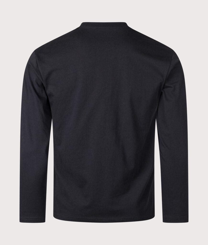 Snow Peak Regular Fit Soft Cotton Logo Long Sleeve T-Shirt 019 Black